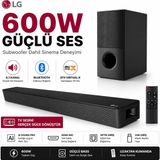 Lg 600 W Yüksek Çıkış Gücüne Sahip 4.1 Kanal Bluetooth Destekli Subwoofer Içeren Ev Sinema Sistemi Soundbar ve Kablosuz Müzik Dinleme Seti - Siyah