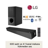 Lg Ev Sinema & Soundbar Sistem Dts Virtual: X 600W Yüksek Ses Ve Kalite, 4.1 Kanal Sinema Deneyimi, Kablosuz Bluetooth Optik, Hdmı Ve Usb Ses Sistem