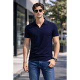 LG LAGULER Polo Yaka Slim Fit Düz Renkli Likralı Penye Pamuklu Esnek Kumaş Kısa Kollu Tişört/Üst Erkek Giyim