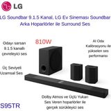 Lg Soundbar 810W, Lg Ev Sineması Soundbar, Arka Hoparlörler ile 9.1.5 Kanal, Surround Ses + Xiaomi Sound Pocket Bluetooth Hoparlör Hediye - Siyah