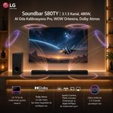Lg Soundbar S80TY | 3.1.3 Kanal, 480W, Aı Oda Kalibrasyonu Pro, Wow Orkestra, Dolby Atmos - Siyah
