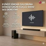 Lg Televizyon ve Müzik Için 300W Kablosuz Soundbar Seti Yapay Zeka Destekli Ses Optimizasyonu Bluetooth 5.3 Bağlantısı ve Karbon Nötr Şık Tasarım - Siyah