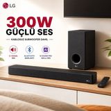 Lg Uzaktan Uygulama Kontrollü 300 W Gücünde 2.1 Kanal Subwoofer Dahili Soundbar Dinamik Ses Dengeleyici Çok Yönlü Tv Ev Sinema Sistemi - Siyah