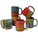 LGQ Espresso Bardakları,5oz Espresso Bardak Seti 6 El Yapımı Fırın Sırlı Seramik Espresso Bardakları, Mükemmel Sanat ve İşlevsellik Karışımı Küçük Kahve Fincanları Mini Kahve Fincanları.