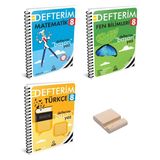 LGS 8. Sınıf Matematik Fen Bilimleri ve Türkçe Defterim 3lü Set