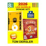 Lgs 8. Sınıf Tüm Ders Genel Deneme Seti-Hız Yayın 6Lı Genel+Ünlüler Acı Biber 3 Lü Deneme