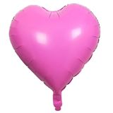 LHOAVWE 10 Adet Pembe Folyo Kalp Şekilli Balonlar 45 cm Şeker Pembe Kalp Balonlar Bebek Partisi Düğün Sevgililer Günü Dekorasyonları Aşk Balonları Parti Dekorasyonları