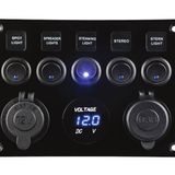Lhr 5 Anahtarlı Voltmetre ve USB Şarjlı Switch Panel