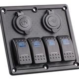 LHR BFY Switch Panel 4'lü. USB + 12V Çakmaklık