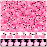 LHSYFBZ 200 Adet Mini Reçine Flamingo Ördekleri, Aydınlık Flamingo Minik Ördekler, Karanlıkta Parlayan Minyatür Flamingo Kek Topper Bahçe Dollhouse Manzara Akvaryum Süsleri Kendin Yap El Sanatları