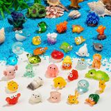 LHSYFBZ 36 adet mini okyanus reçine hayvanlar, minik deniz hayvanları figürleri, Axolotl köpekbalığı kaplumbağası reçine hayvan figürleri kendin yap balık tankı mikro peri bahçesi oyuncak ev aksesuarı