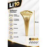 Li 10 Lotus 19 cm Gold Plastik Ayak Koltuk , Tv Ünitesi , Şömine ,konsol , Komodin , Dolap , Dresuar , Mobilya Ayağı - krom