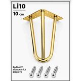 Li 10 Mil Martı Ayak Metal 3 Boru 10 cm , Krom Kaplama Mobilya,tv Ünitesi,dolap,koltuk,kanepe,masa,sehpa,baza,komodin,mobilya Ayağı - gold