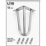 Li 10 Mil Martı Ayak Metal 3 Boru 12 cm , Gold Kaplama Mobilya,tv Ünitesi,dolap,koltuk,kanepe,masa,sehpa,baza,komodin,mobilya Ayağı - Krom