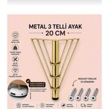 Li 10 Tel Ayak Metal 20 cm Demir Gold Kaplama Mobilya,tv Ünitesi,dolap,koltuk,kanepe,masa,sehpa,baza,mobilya Ayağı - krom
