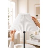 Lİ HOME Kırma Lambader Başlığı Beyaz Pileli Umbrella Kumaş Başlık Çap 36 cm LAM11