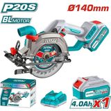 Li-Ion Akülü Daire Testere 20 V 4.0 Ah 140 mm TSLI14021