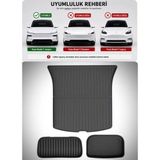 Li Parts Tesla Model Y Juniper Premium Havuzlu Tpe Bagaj Havuzu Paspas 3 lü Set Geri Dönüştürülmemiş Saf Tpe Malzeme - Siyah
