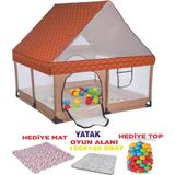 Lia Bebek Bebek Ve Çocuk Güvenli Oyun Alanı & Oyun Parkı 120X120Cm Bambu Yatağı
