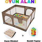 Lia Bebek Icon Koruyucu Bebek ve Çocuk Oyun Alanı 120 x 120 cm - Açık Kahverengi