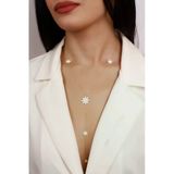 Lia Berto Altın Kaplama Çoklu Yıldızlı 925 Ayar Gümüş Uzun Kolye