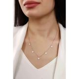 Lia Berto Kadın Rose Taşlı Pul Şans Model 925 Ayar Gümüş Kolye