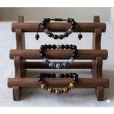 Lia Charm Erkek Doğal Taş Bileklik Seti - Lapis Lazuli, Kaplan Gözü & Oniks - 3'lü Kombin - Kahverengi - Mavi - Siyah