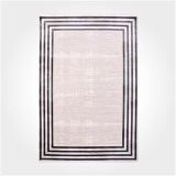 Lia Krem Çerçeveli Yün Modern Geometrik Etnik Desenli Boho Makinada Yıkanabilir Hafif Hav Toz Vermez Leke Tutmaz Kaymaz Taban Dijital Makine Baskı Halı Oturma Odası Salon Yolluk Koridor Mutfak Halısı
