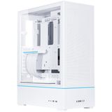 Lian Li SUP-01W bilgisayar kasası, üçlü soğutma odası tasarımı, 400 mm GPU serbest alan, 360 mm'ye kadar radyatörleri destekler, üç adet önceden yüklenmiş 120 mm fan, çelik, sertleştirilmiş cam, beyaz
