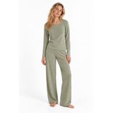 Liany Kadın Mint Yeşili Pamuklu Uzun Kollu Pijama Takımı