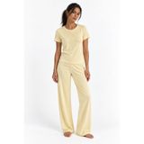 Liany Kadın Pastel Sarı Pamuklu Kısa Kollu Pijama Takımı