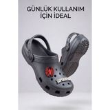 Liarca Hero-Clog Macera Serisi - Koyu Gri Maske Figürlü Erkek Çocuk - Bebek Terlik ve Sandalet: Ultra Hafif, Anatomik Iç Tabanlı ve Kaymaz Emniyetli Yazlık Çocuk Kapalı Terlik