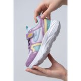 Liarca Lila Dream Işıltılı Mor Cırt Cırtlı Hafif ve Esnek Tabanlı Nefes Alabilir Kız Çocuk Spor Ayakkabı Sneaker – Okul ve Günlük Kullanım Için Ortopedik Destekli Yürüyüş Ayakkabısı