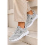 Liarca Purewalk Unisex Gri Kalın Tabanlı Spor Ayakkabı - Hafif Esnek Günlük Yürüyüş Sneaker Rahat Koşu ve Şehir Ayakkabısı