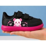 Lias Shoes Kız Çocuk Pink Panda Baskılı Spor Ayakkabı Sneaker - Siyah