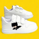 Lias Shoes Siyah Pelerin Baskılı Beyaz Bantlı Çocuk Spor Ayakkabı Sneaker
