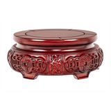 LIBANGRONG-888 Vazo Bonsai Taban Bitki Standı Bonsai Taban Dekorasyonu, Yuvarlak Gülağacı Kabartma Heykel Teşhir Kaide Teşhir Standı Tabanı (Büyük)