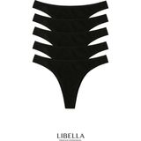 Libella İç Giyim Kadın Siyah Tanga Külot Pamuklu Likralı Esnek Konforlu String Model 5'li Paket