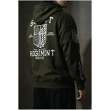 Liber Attack On Titan - Fermuarlı Hoodie Oversize Şardonlu Sweatshirt Hırka