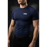 Liber Premium Compression T-Shirt - Siyah Sporcu Tişörtü - Gym & Fitness Muscle Fit Vücudu Saran - Lacivert