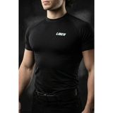 Liber Premium Compression T-Shirt - Siyah Sporcu Tişörtü - Gym & Fitness Muscle Fit Vücudu Saran - XS