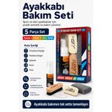 Libero Ayakkabı Bakım Seti 5 Parça Temizleme Köpüğü Fırça Havlu Sünger Çekecek Spor ve Deri Ayakkabı
