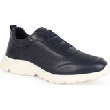 Libero Erkek Sneaker Ayakkabı Hakiki Deri Antik Slip-On Bağcıksız Delikli Hafif Kalın Eva Taban L6002 - Lacivert