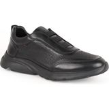 Libero Erkek Sneaker Ayakkabı Hakiki Deri Antik Slip-On Bağcıksız Delikli Hafif Kalın Eva Taban L6002 - Siyah