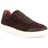 Libero Erkek Sneaker Ayakkabı Hakiki Süet Deri Slip-On Bağcıksız Monogram Logolu Hafif Kalın Eva Taban L5966 - Kahve