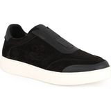 Libero Erkek Sneaker Ayakkabı Hakiki Süet Deri Slip-On Bağcıksız Monogram Logolu Hafif Kalın Eva Taban L5966 - Siyah