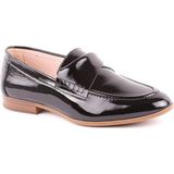 Libero L039.15305 Rugan Hakiki Deri Apron Dikişli Geniş Bantlı Termo Taban Kadın Comfort Casual Loafer Ayakkabı - Siyah