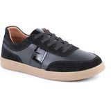 Libero L081.804 Hakiki Deri Süet Detaylı Bal Rengi Termo Taban Kadın Retro Sneaker Ayakkabı - Siyah
