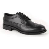 Libero L4105 Brogue Delik Detaylı Bordo Antik Hakiki Deri Erkek Klasik Oxford Ayakkabı - Siyah