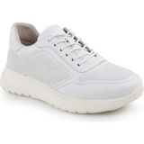Libero LZ5083 Beyaz Hakiki Deri Lazer Delikli Bağcıklı Esnek Kalın Taban Kadın Comfort Sneaker Casual Ayakkabı